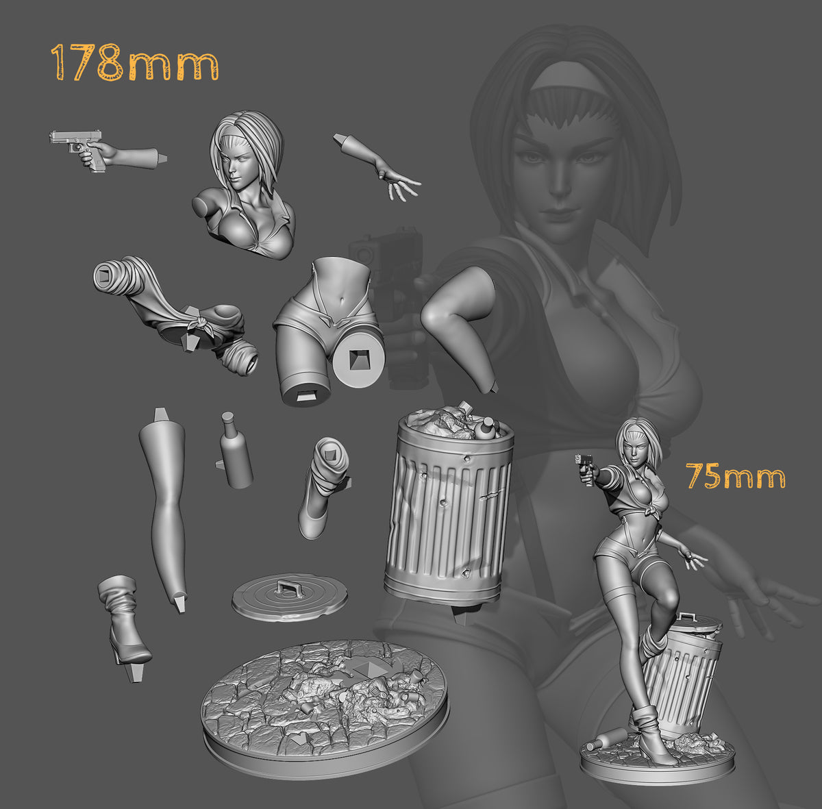 Faye hot Valentine 3D printed unpainted unassembled resin model kit