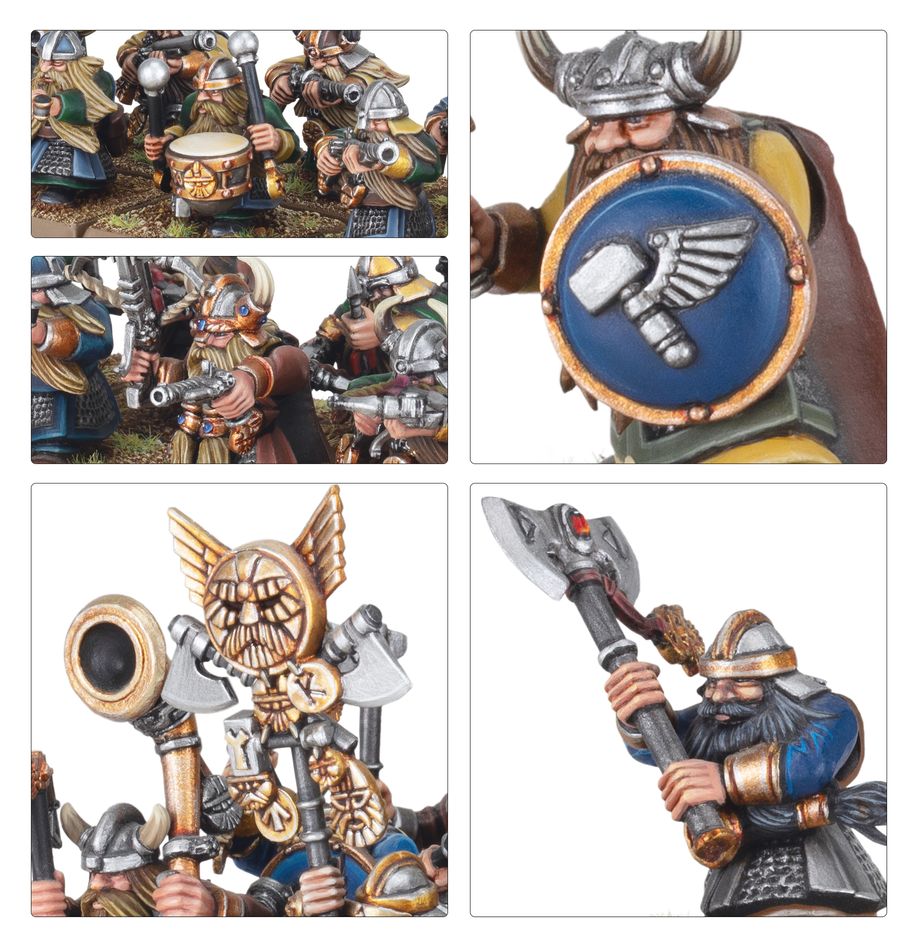 Warhammer Spalline Nane Rompiferro &ndash; Dwarfen Mountain Holds, 10 Pezzi, Non Assemblate, Games Workshop