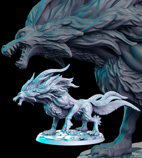 Icewolf RPG Monsters 3D Printed Miniature