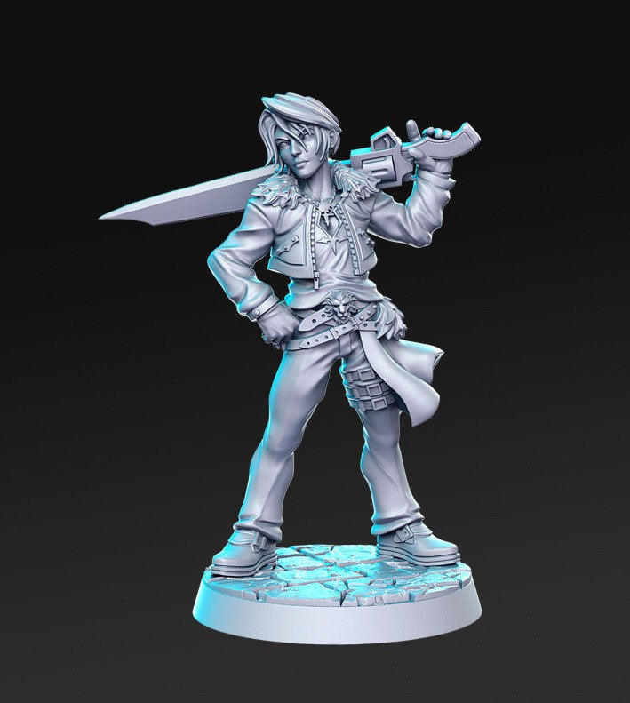 Final Fantasy Squall Leonhart 3D Printed Miniature 40mm Miniature, War ...