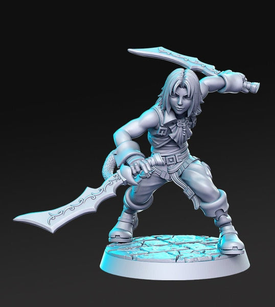 Zidane Tribal Final Fantasy 3D Printed Miniature 32mm Miniature, Warhammer, D&D
