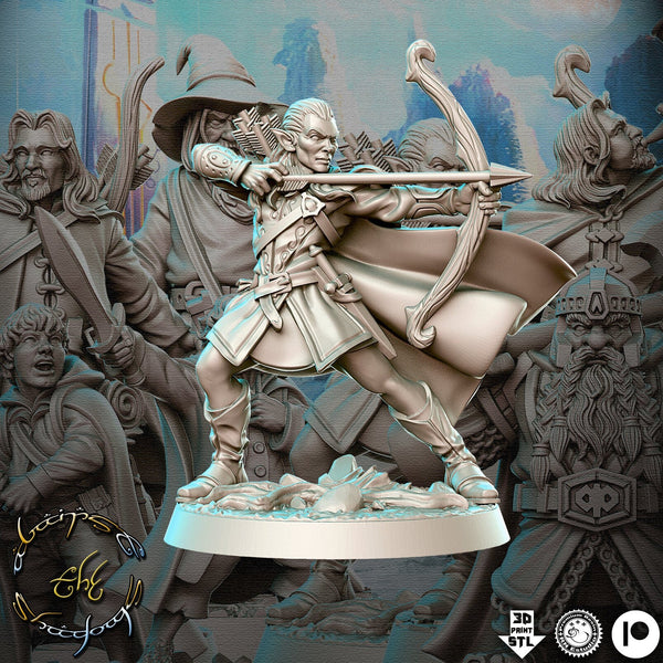 Feydhil Elf Warrior LOTR 3D Printed Miniature 32mm Miniature, Warhammer, D&D