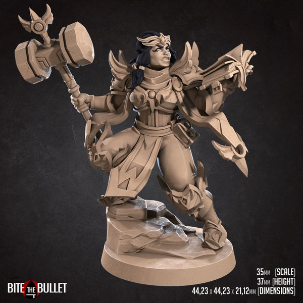 Loretta Hammerlift, the Chunky Cleric 3D Printed Miniature 32mm